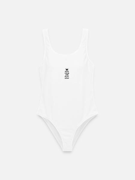KEEP CALM AND PLAY GOLF - Frauen Badeanzug - Weiß