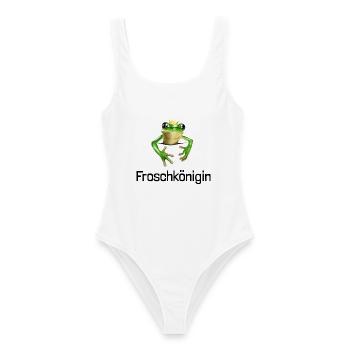Froschkönigin - Frosch mit goldener Krone - Frauen Badeanzug - Weiß - Vorne - AI Model Female 172 dark (172cm)