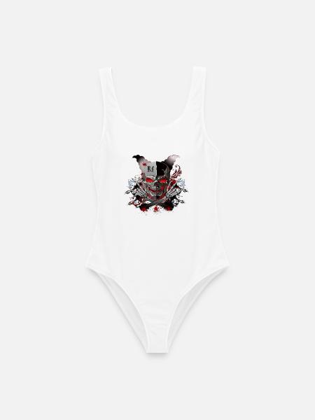 Diamanten Skull - Frauen Badeanzug - Weiß