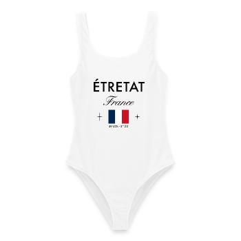 Etretat France Coordine Souvenir de voyage - Maillot de bain femme - blanc - Devant - AI Model Female 172 dark (172cm)
