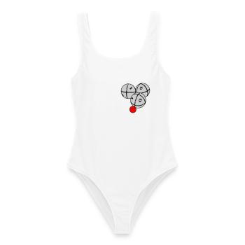 Petanque Kugeln - Frauen Badeanzug - Weiß - Vorne - AI Model Female 172 dark (172cm)