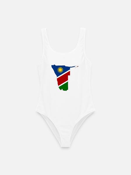 Namibia Flagge Landkarte - Frauen Badeanzug - Weiß