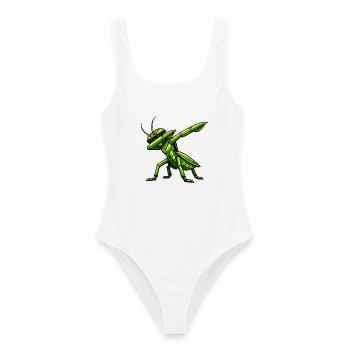 Tamponnement de la mante religieuse - Maillot de bain femme - blanc - Devant - AI Model Female 172 dark (172cm)