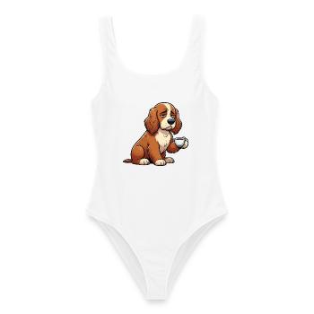 Cocker Spaniel Cockerhund Cocker Spaniel Besitzer - Frauen Badeanzug - Weiß - Vorne - AI Model Female 172 dark (172cm)
