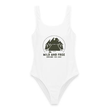 Wilde Freiheit Camping-Logo - Frauen Badeanzug - Weiß - Vorne - AI Model Female 172 dark (172cm)