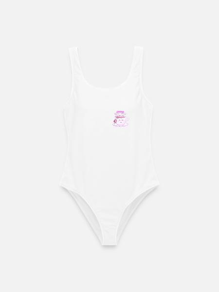 Highly Teeinated – Lustiges Tee-Shirt mit lächelnd - Frauen Badeanzug - Weiß