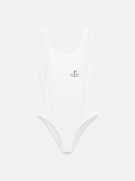 Papierschiff Papierboot - Frauen Badeanzug - Weiß