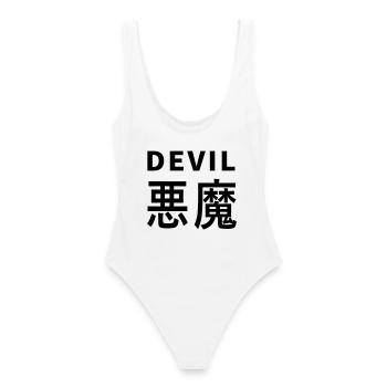 Devil's Kajni - Frauen Badeanzug - Weiß - Hinten - AI Model Female 172 dark (172cm)