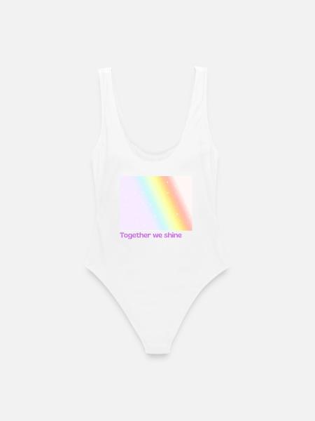 Pride / CSD / LGBTQ+ Design "together we shine" - Frauen Badeanzug - Weiß