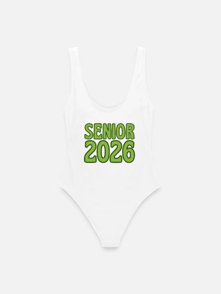 Abschlussjahr 2026 Grüne Retro-Textkunst - Frauen Badeanzug - Weiß