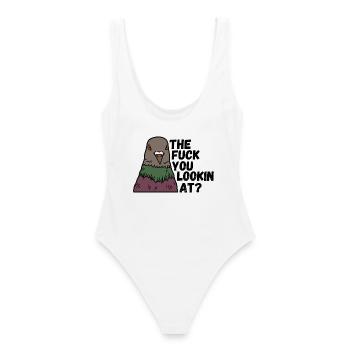 Taubenliebhaber Taubenfan Spruch Geschenkidee - Frauen Badeanzug - Weiß - Hinten - AI Model Female 172 dark (172cm)