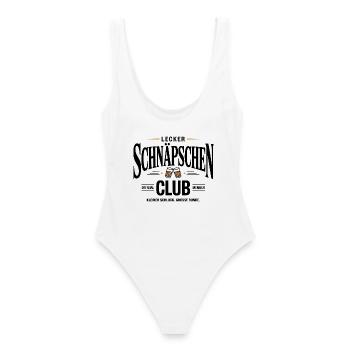 Lecker Schnäpschen Club Kneipe Saufen JGA Schnaps - Frauen Badeanzug - Weiß - Hinten - AI Model Female 172 dark (172cm)