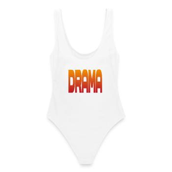 Drama Gradient Schrift - Frauen Badeanzug - Weiß - Hinten - AI Model Female 172 dark (172cm)