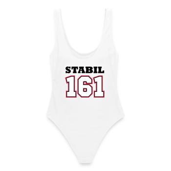 STABIL 161 - FOOTBALL RED - Frauen Badeanzug - Weiß - Hinten - AI Model Female 172 dark (172cm)