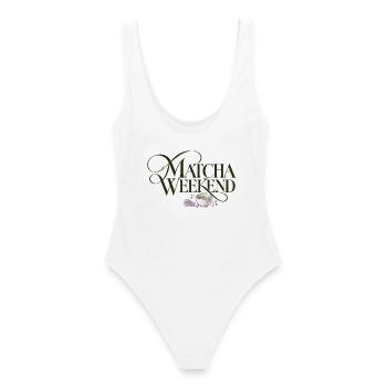 Matcha Wochenende Matcha Weekend Design - Frauen Badeanzug - Weiß - Hinten - AI Model Female 172 dark (172cm)