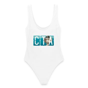 Flughafen Catania CTA - Frauen Badeanzug - Weiß - Hinten - AI Model Female 172 dark (172cm)