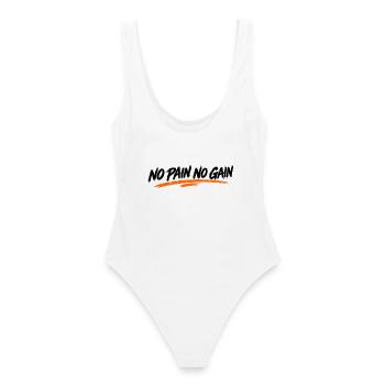 🏁Jens & Garage und Gym 🏁 - Frauen Badeanzug - Weiß - Hinten - AI Model Female 172 dark (172cm)