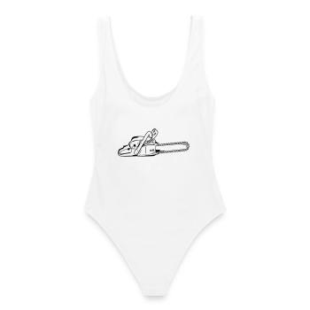 Tronçonneuse - Maillot de bain femme - blanc - Dos - AI Model Female 172 dark (172cm)