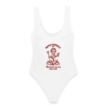 Watch Yourself dEVIL - Women's Swimsuit - white - Back - AI Model Female 172 dark (172cm)