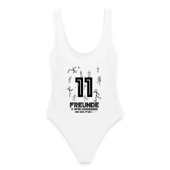 Fußball - Frauen Badeanzug - Weiß - Hinten - AI Model Female 172 dark (172cm)