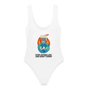 Réchauffement climatique écologie environnement - Maillot de bain femme - blanc - Dos - AI Model Female 172 dark (172cm)