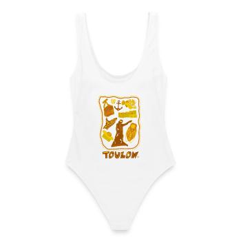 Toulon et ses symboles - Maillot de bain femme - blanc - Dos - AI Model Female 172 dark (172cm)
