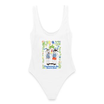 Toulonnais with Salted Butter - Women's Swimsuit - white - Back - AI Model Female 172 dark (172cm)