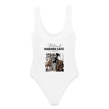 Portrait d'un Musicien Cubain Authentique - Maillot de bain femme - blanc - Dos - AI Model Female 172 dark (172cm)