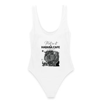 Portrait Éngagé À Havana Café - Maillot de bain femme - blanc - Dos - AI Model Female 172 dark (172cm)