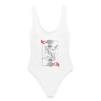 Tarot Roi d’Épée Turkiye Minmaliste - Maillot de bain femme - blanc - Dos - AI Model Female 172 dark (172cm)