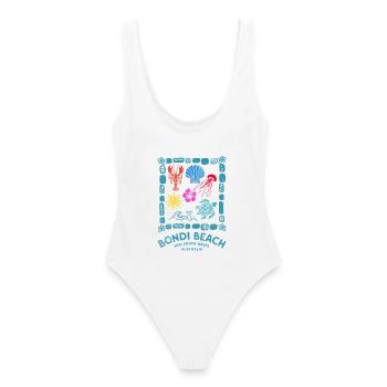 Bondi Beach Marine Souvenir - Maillot de bain femme - blanc - Dos - AI Model Female 172 dark (172cm)