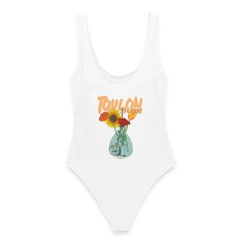 Toulon Fleuri Vase fleurs petiteToulon - Maillot de bain femme - blanc - Dos - AI Model Female 172 dark (172cm)