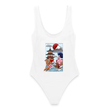 Le Japon - Maillot de bain femme - blanc - Dos - AI Model Female 172 dark (172cm)