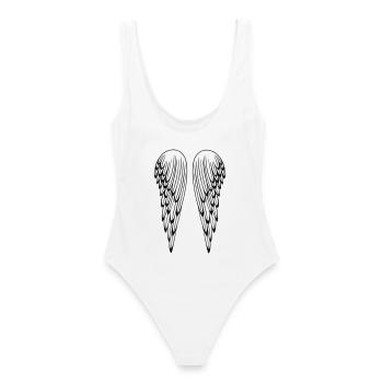 Ailes d'ange, ailes, ange - Maillot de bain femme - blanc - Dos - AI Model Female 172 dark (172cm)
