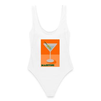 Imprimé Martini - Maillot de bain femme - blanc - Dos - AI Model Female 172 dark (172cm)
