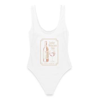 Wein Lecker Weinchen Club Weinliebhaber Rotwein - Frauen Badeanzug - Weiß - Hinten - AI Model Female 172 dark (172cm)