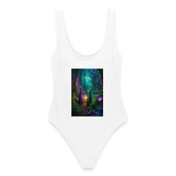 Coven au clair de lune dans la Forêt Enchantée - Maillot de bain femme - blanc - Dos - AI Model Female 172 dark (172cm)