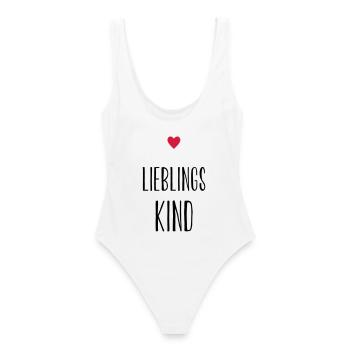 Idée cadeau cadeau enfant coeur enfant préféré - Maillot de bain femme - blanc - Dos - AI Model Female 172 dark (172cm)
