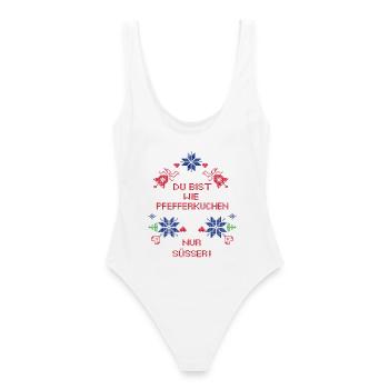 Avent en pain d’épices - Maillot de bain femme - blanc - Dos - AI Model Female 172 dark (172cm)