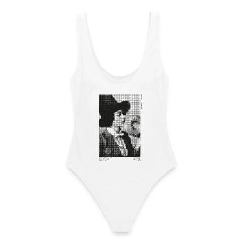 Vintage Girl No 9 par Clarissa Black 2023 (Garantie du prix le plus bas) - Maillot de bain femme - blanc - Dos - AI Model Female 172 dark (172cm)