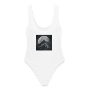 Montagnes magiques sous la pleine lune - Maillot de bain femme - blanc - Dos - AI Model Female 172 dark (172cm)
