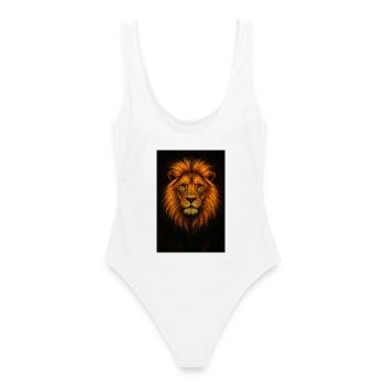 Tête de lion majestueuse dans le style artistique - Maillot de bain femme - blanc - Dos - AI Model Female 172 dark (172cm)