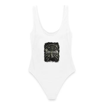 Tunnel Vision – Ravewear - Women's Swimsuit - white - Back - AI Model Female 172 dark (172cm)