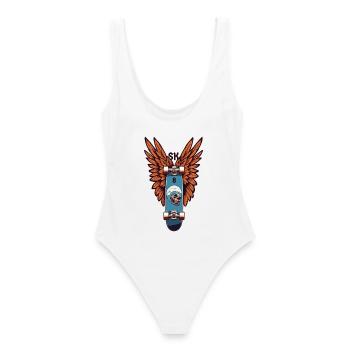 Patineur SK8 - Maillot de bain femme - blanc - Dos - AI Model Female 172 dark (172cm)