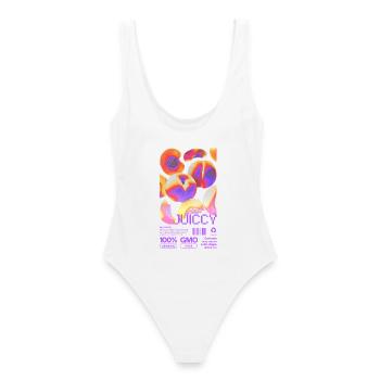 Juicy Peach Statement - Frauen Badeanzug - Weiß - Hinten - AI Model Female 172 dark (172cm)