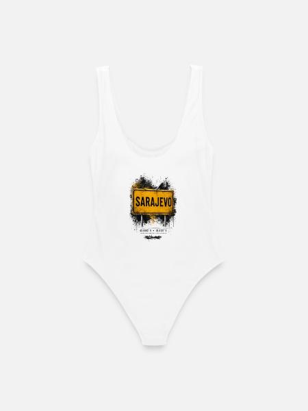 Sarajevo Vintage Street Sign - Women's Swimsuit - white