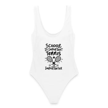 Cadeau de joueur de tennis tennis - Maillot de bain femme - blanc - Dos - AI Model Female 172 dark (172cm)