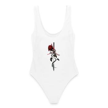 Rose Épées Avant-gardiste Doux Grunge - Maillot de bain femme - blanc - Dos - AI Model Female 172 dark (172cm)