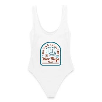 Résoudre des problèmes à la manière du Krav Maga - Maillot de bain femme - blanc - Dos - AI Model Female 172 dark (172cm)
