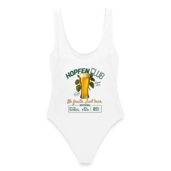 Hopfenclub Bier Design - Frauen Badeanzug - Weiß - Hinten - AI Model Female 172 dark (172cm)